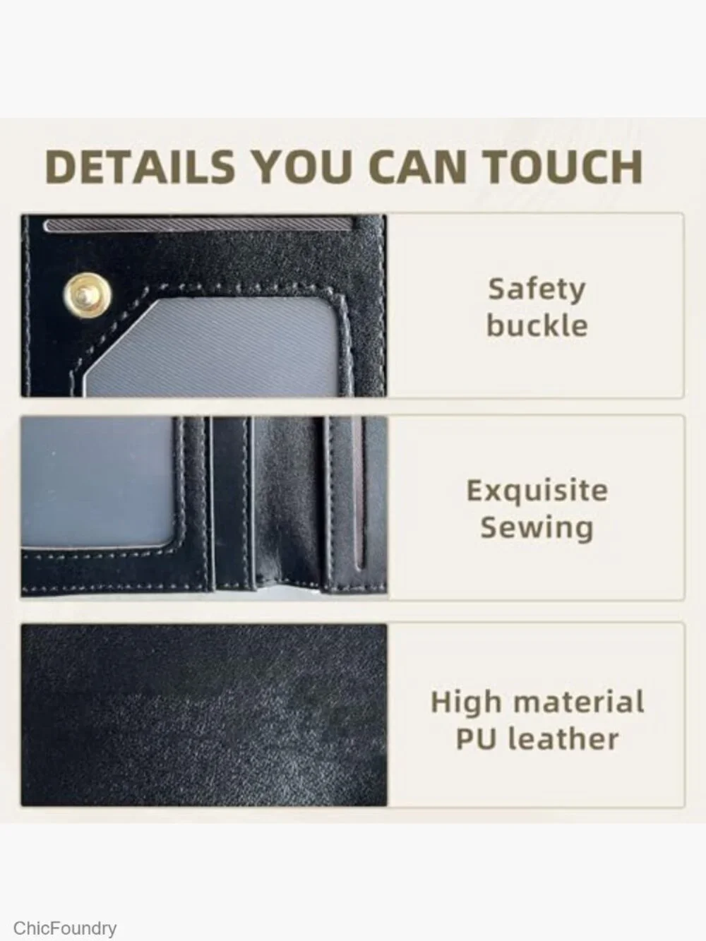 RFID Blocking Bifold Wallet with Snap Closure, Slim Credit Card Holder